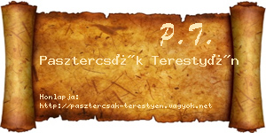 Pasztercsák Terestyén névjegykártya